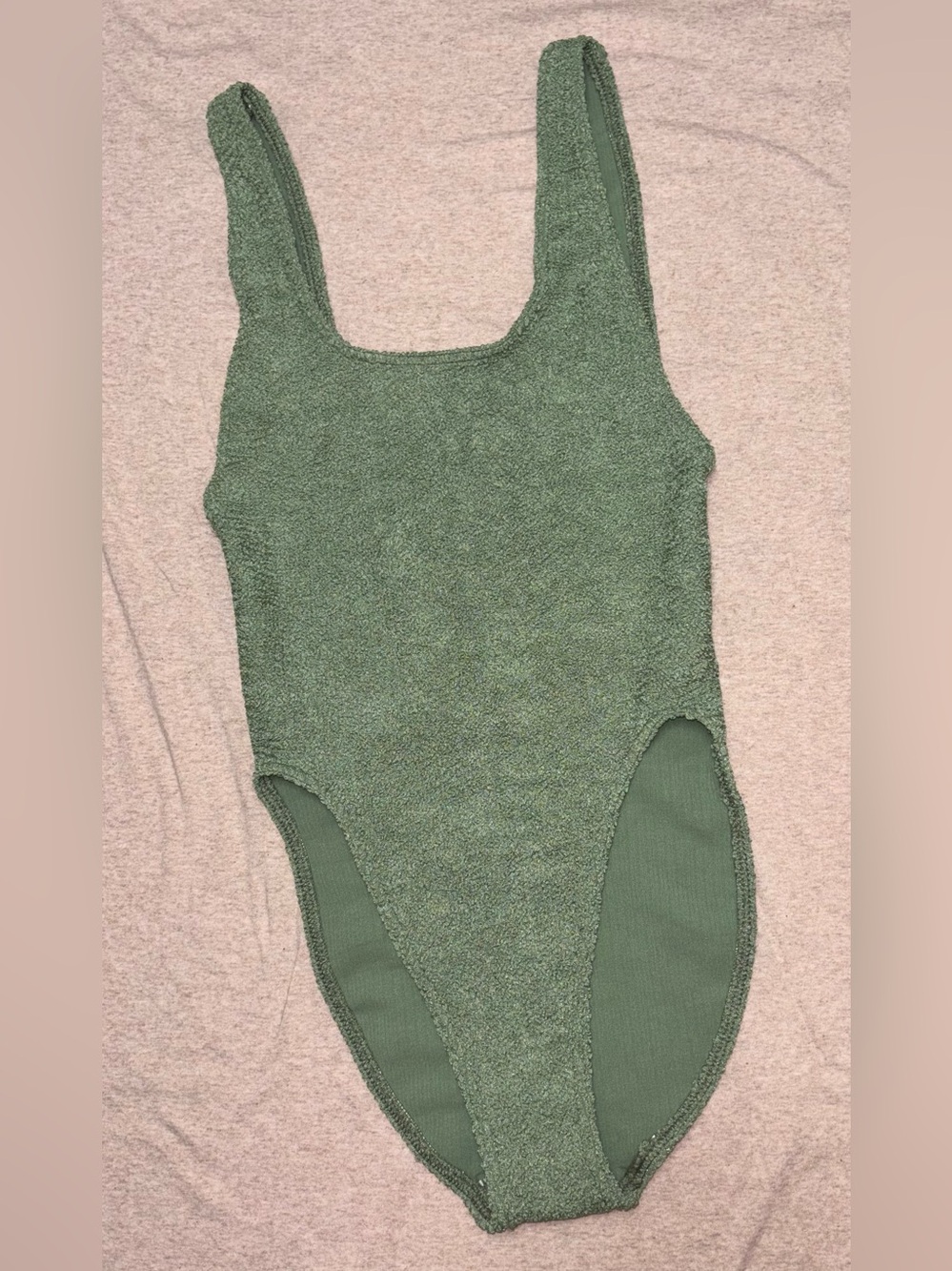 ASOS DESIGN Olive Green textured bodysuit